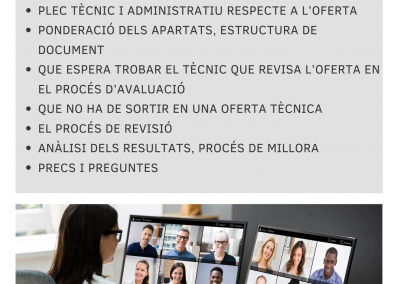 Webinar Licitacions “Com preparar ofertes tècniques guanyadores” Dijous 29 de maig a les 18:30 hores